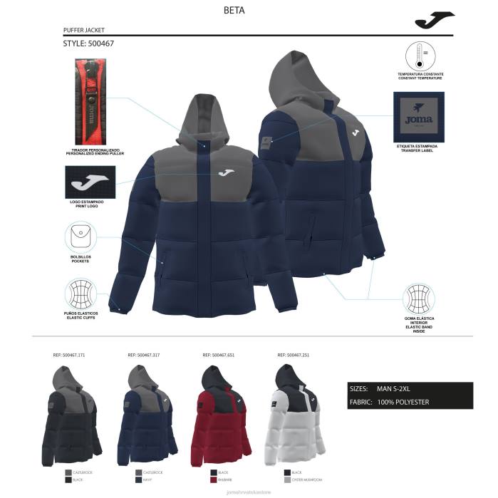 hr Joma anorak park mornarsko plava tamno siva 6FVN231 muškarci