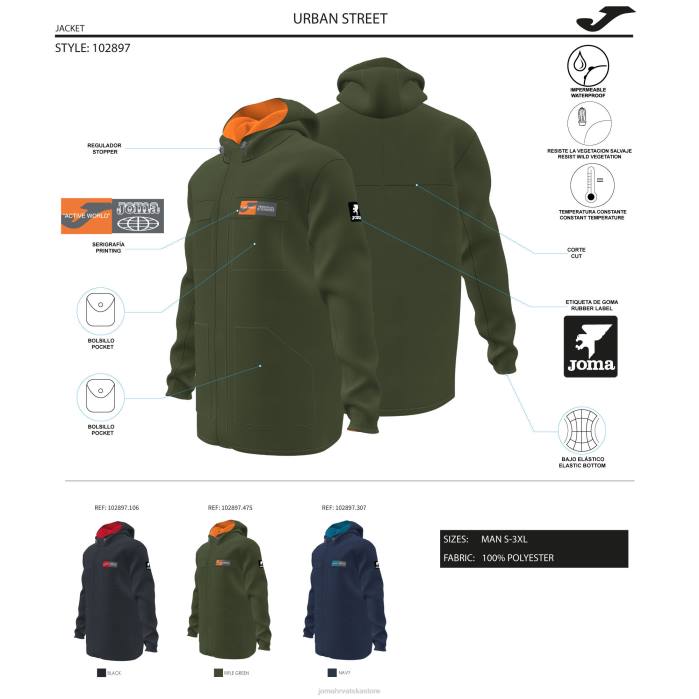 hr Joma anorak urbana ulica mornarsko plava 6FVN653 muškarci