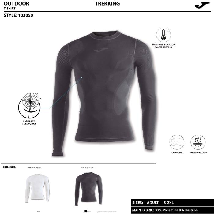 hr Joma majica dugih rukava brama crno 6FVN189 muškarci