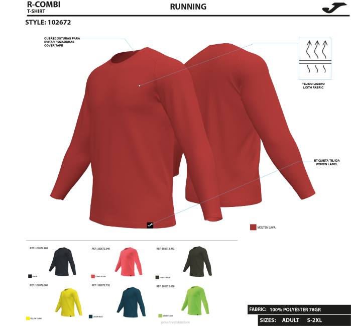 hr Joma majica dugih rukava r-combi fluorescentno zelena 6FVN1244 muškarci