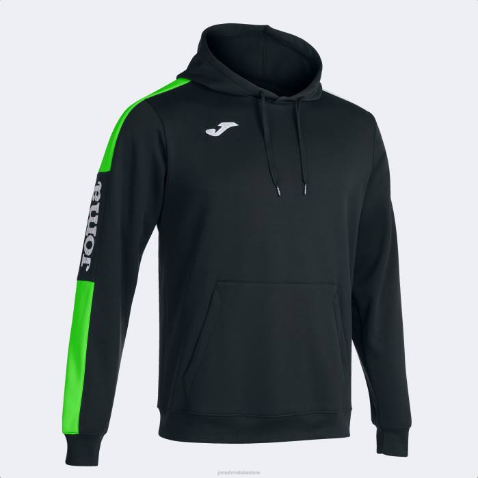 hr Joma prvenstvo u džemperima s kapuljačom iv crna fluorescentno zelena 6FVN461 muškarci