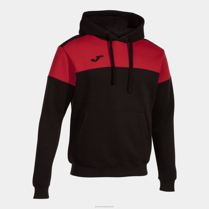 hr Joma pulover s kapuljačom ekipa v crno crvena 6FVN4244 muškarci