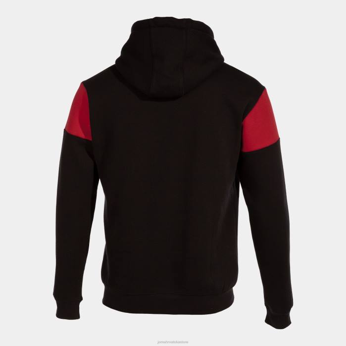 hr Joma pulover s kapuljačom ekipa v crno crvena 6FVN4244 muškarci