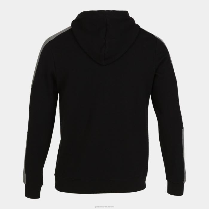 hr Joma pulover s kapuljačom street crna melange siva 6FVN3323 muškarci