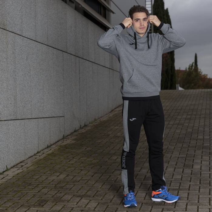 hr Joma udoban pulover s kapuljačom ii melange siva crna 6FVN4182 muškarci