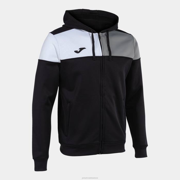 hr Joma jakna s kapuljačom ekipa v crno sivo bijelo 6FVN836 muškarci