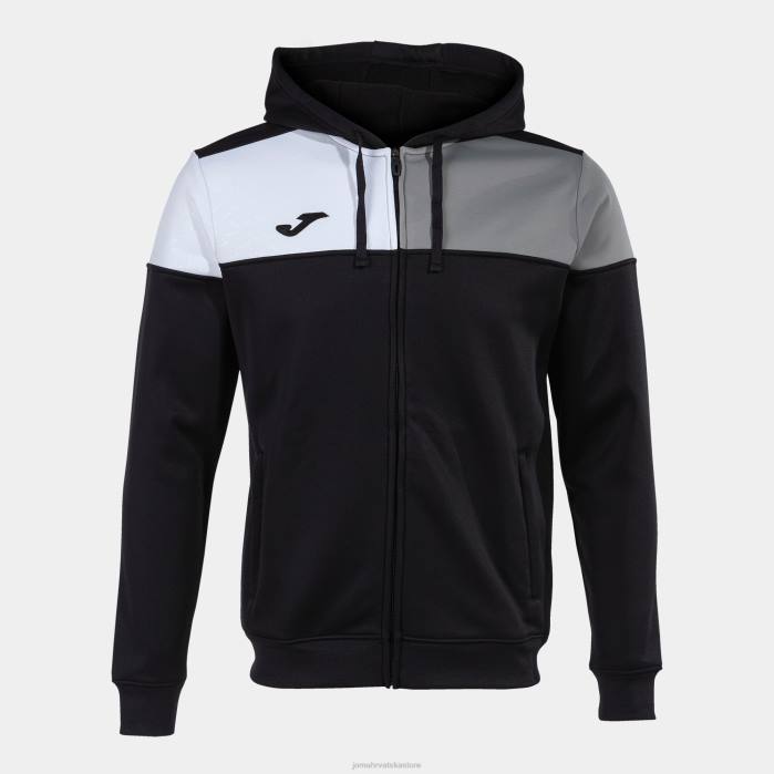 hr Joma jakna s kapuljačom ekipa v crno sivo bijelo 6FVN836 muškarci
