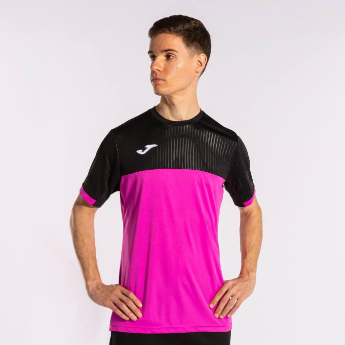 hr Joma košulja kratkih rukava montreal fluorescentno ružičasto crna 6FVN4129 muškarci