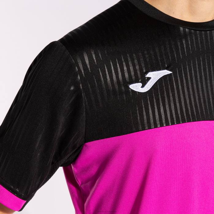 hr Joma košulja kratkih rukava montreal fluorescentno ružičasto crna 6FVN4129 muškarci
