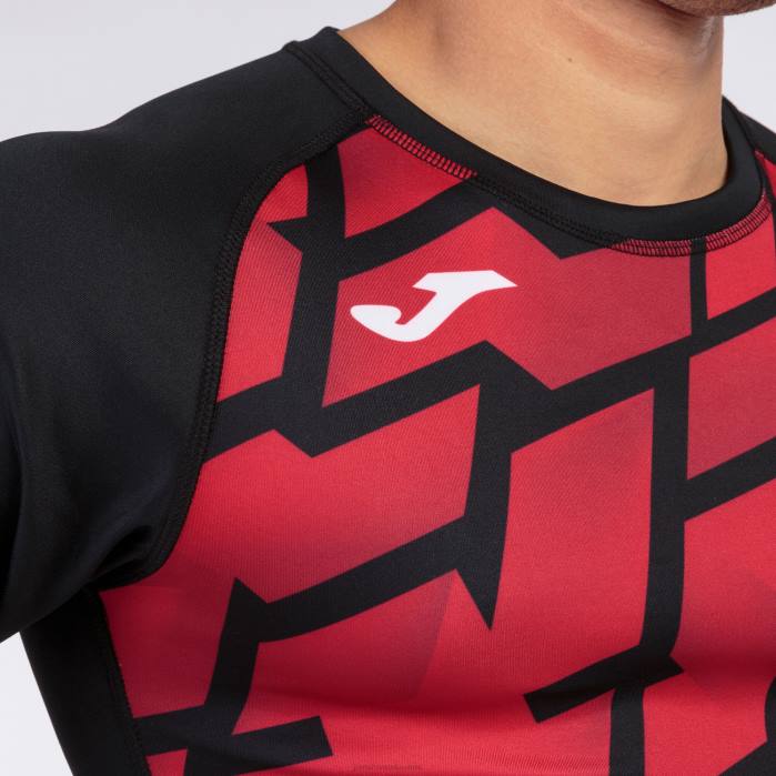 hr Joma košulja kratkih rukava myskin iii crno crvena 6FVN3050 muškarci