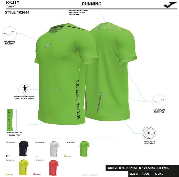 hr Joma košulja kratkih rukava r-city fluorescentni koralj 6FVN2873 muškarci
