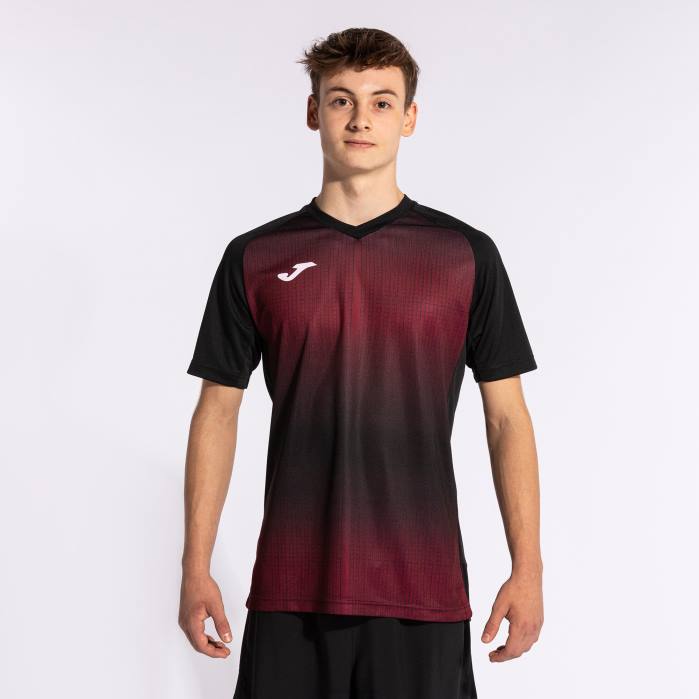 hr Joma košulja kratkih rukava tigar v crna bordo 6FVN92 muškarci