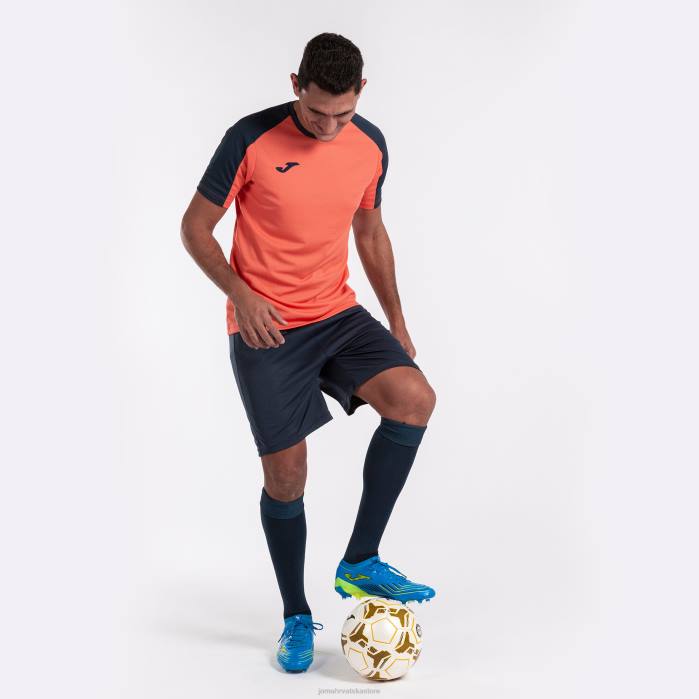 hr Joma majica kratki rukav eko prvenstvo fluorescentno narančasta tamnoplava 6FVN3289 muškarci