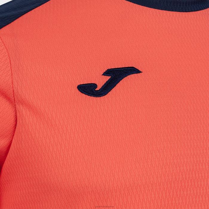 hr Joma majica kratki rukav eko prvenstvo fluorescentno narančasta tamnoplava 6FVN3289 muškarci