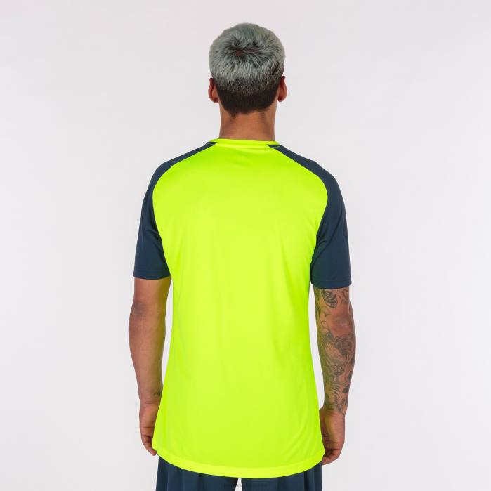 hr Joma majica kratkih rukava akademija iv fluorescentno žuta tamnoplava 6FVN2968 muškarci