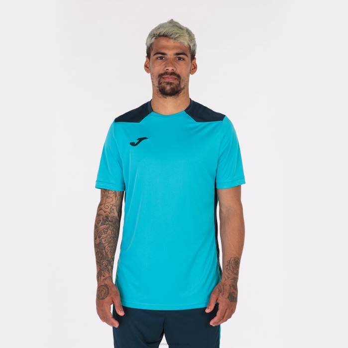 hr Joma majica kratkih rukava prvenstvo vi fluorescentno tirkizno tamnoplava 6FVN1469 muškarci