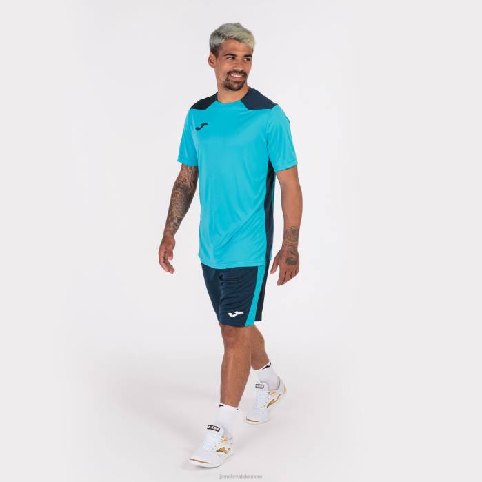 hr Joma majica kratkih rukava prvenstvo vi fluorescentno tirkizno tamnoplava 6FVN1469 muškarci