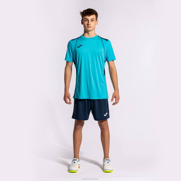 hr Joma majica kratkih rukava prvenstvo vii fluorescentno tirkizno tamnoplava 6FVN646 muškarci