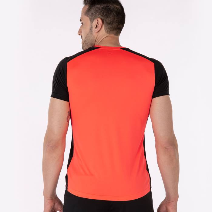 hr Joma rekord košulje kratkih rukava ii fluorescentna koraljna crna 6FVN4178 muškarci