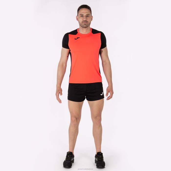 hr Joma rekord košulje kratkih rukava ii fluorescentna koraljna crna 6FVN4178 muškarci