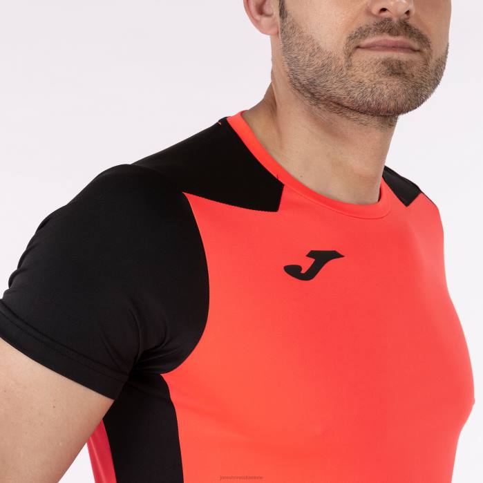 hr Joma rekord košulje kratkih rukava ii fluorescentna koraljna crna 6FVN4178 muškarci