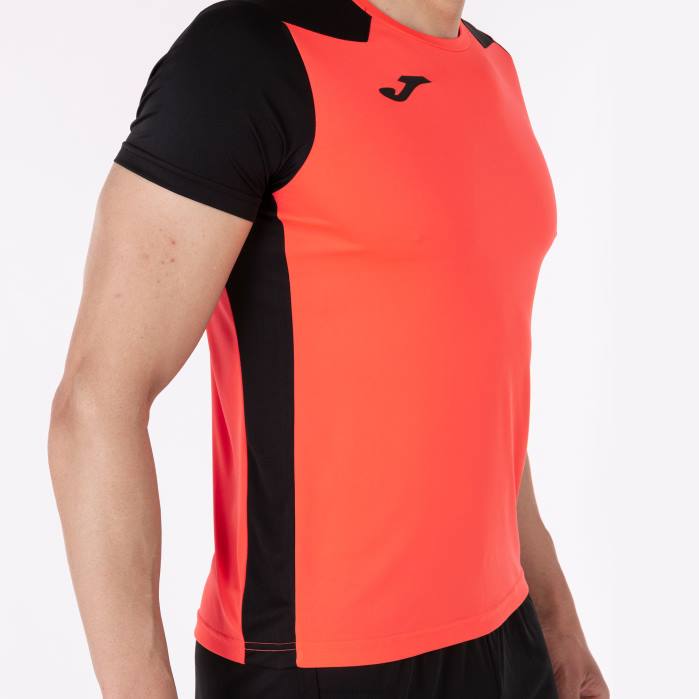 hr Joma rekord košulje kratkih rukava ii fluorescentna koraljna crna 6FVN4178 muškarci