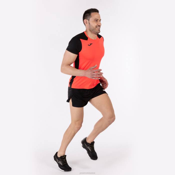 hr Joma rekord košulje kratkih rukava ii fluorescentna koraljna crna 6FVN4178 muškarci