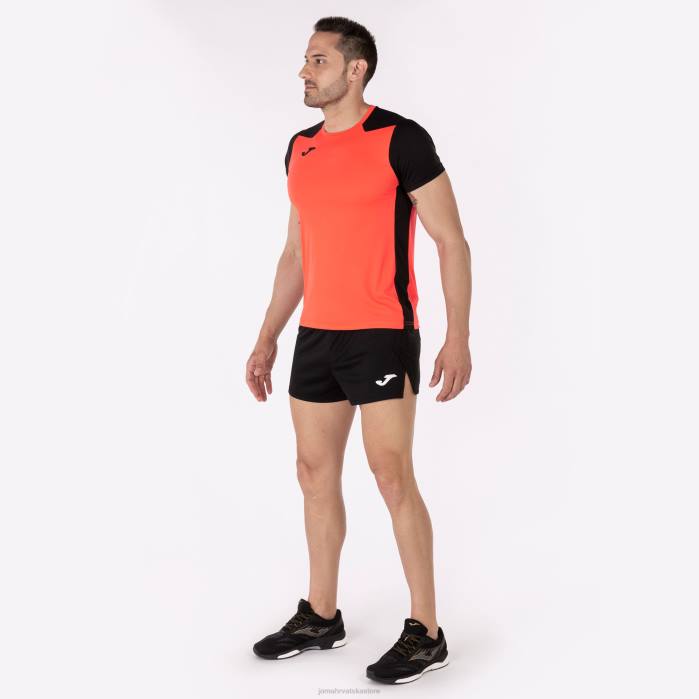 hr Joma rekord košulje kratkih rukava ii fluorescentna koraljna crna 6FVN4178 muškarci
