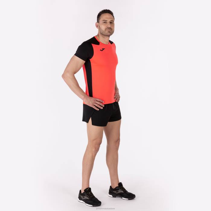 hr Joma rekord košulje kratkih rukava ii fluorescentna koraljna crna 6FVN4178 muškarci