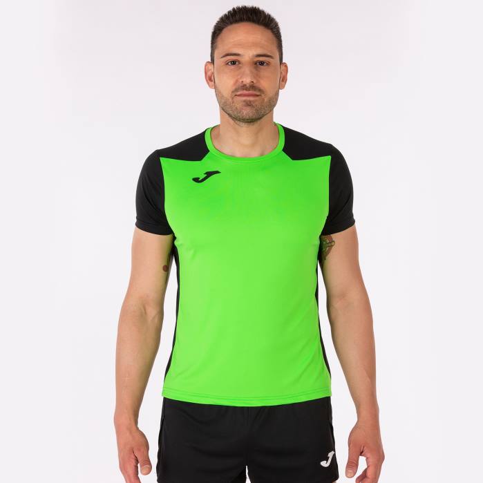 hr Joma rekord košulje kratkih rukava ii fluorescentno zelena crna 6FVN3049 muškarci