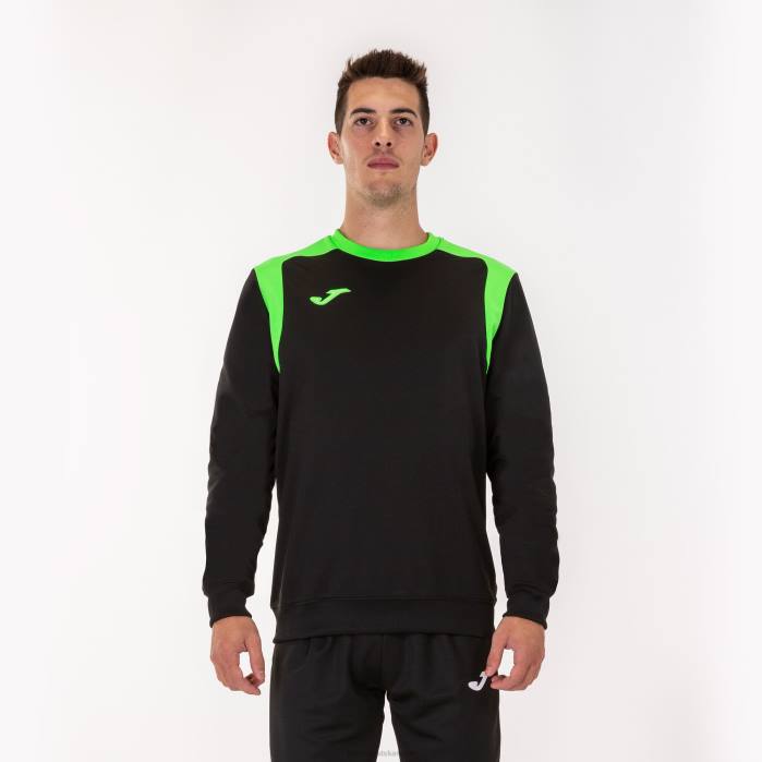 hr Joma sweatshirt prvenstvo v crna fluorescentno zelena 6FVN977 muškarci