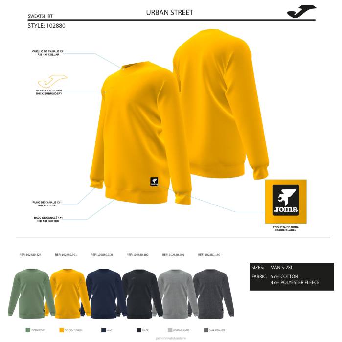 hr Joma trenirka urbana ulica melange siva 6FVN187 muškarci