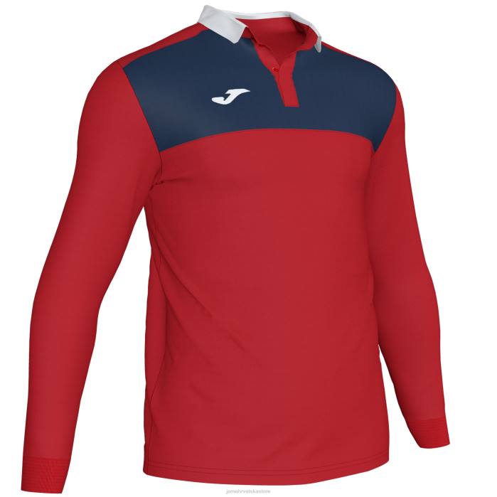 hr Joma polo majica dugih rukava dobitnik ii crvena tamnoplava 6FVN524 muškarci