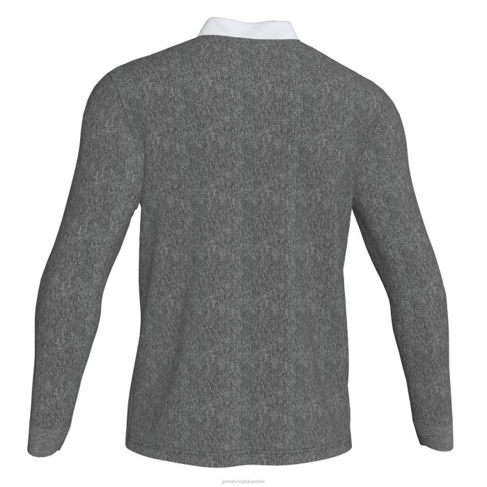 hr Joma polo majica dugih rukava dobitnik ii melange siva crna 6FVN4341 muškarci