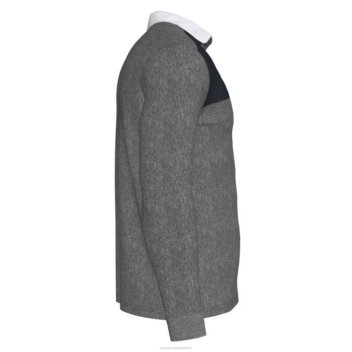 hr Joma polo majica dugih rukava dobitnik ii melange siva crna 6FVN4341 muškarci