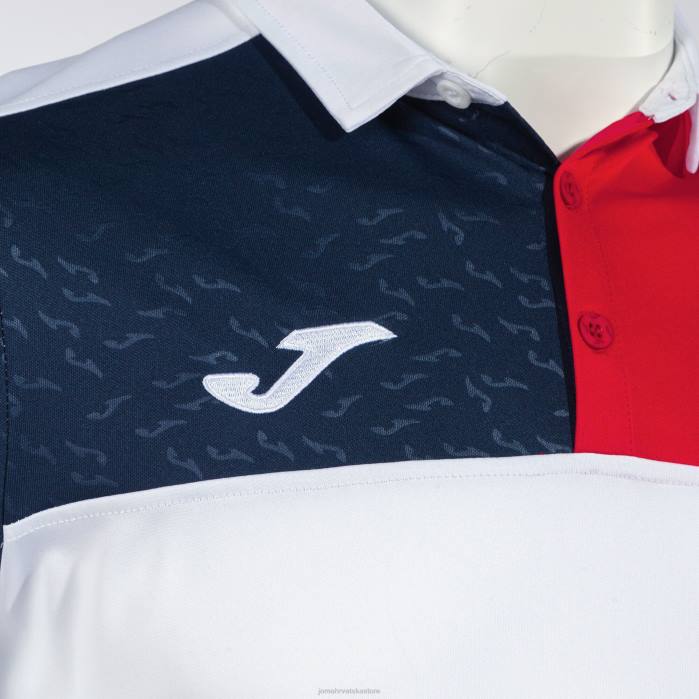 hr Joma polo majica kratkih rukava crew v bijelo crvena tamnoplava 6FVN206 muškarci