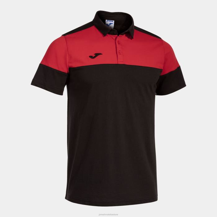 hr Joma polo majica kratkih rukava crew v crno crvena 6FVN3208 muškarci
