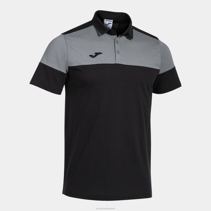 hr Joma polo majica kratkih rukava crew v crno siva 6FVN626 muškarci