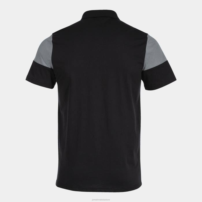 hr Joma polo majica kratkih rukava crew v crno siva 6FVN626 muškarci