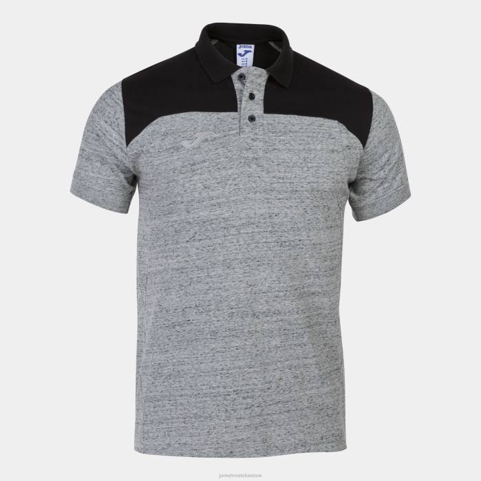 hr Joma polo majica kratkih rukava dobitnik ii melange siva crna 6FVN4385 muškarci