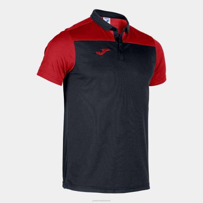 hr Joma polo majica kratkih rukava hobi ii crno crvena 6FVN3125 muškarci