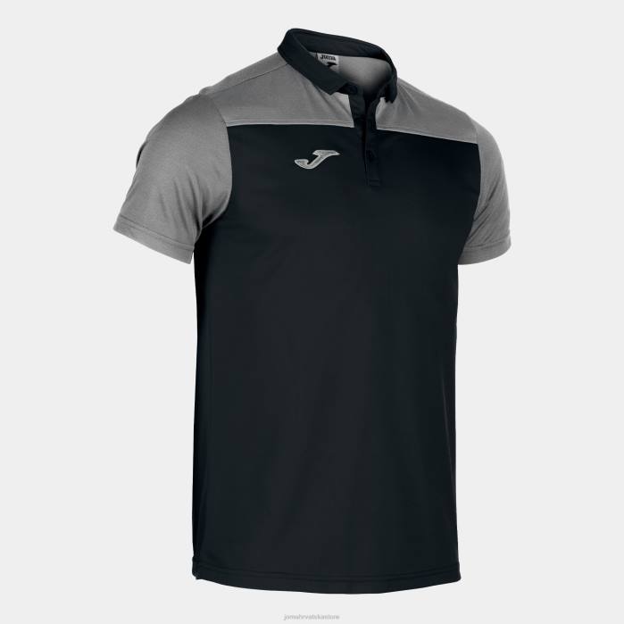 hr Joma polo majica kratkih rukava hobi ii crno siva 6FVN2987 muškarci