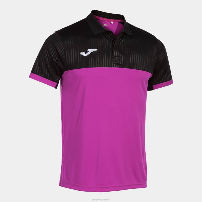 hr Joma polo majica kratkih rukava montreal fluorescentno ružičasto crna 6FVN374 muškarci