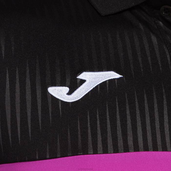 hr Joma polo majica kratkih rukava montreal fluorescentno ružičasto crna 6FVN374 muškarci