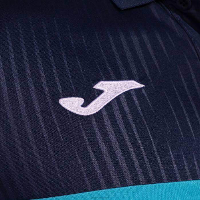 hr Joma polo majica kratkih rukava montreal fluorescentno tirkizno tamnoplava 6FVN2831 muškarci