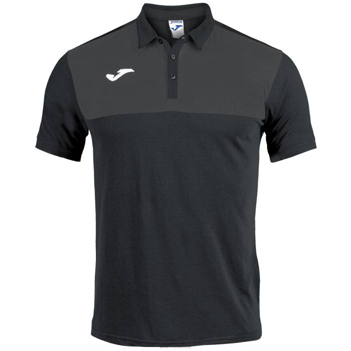 hr Joma polo majica kratkih rukava pobjednik crno tamno sivo 6FVN1311 muškarci