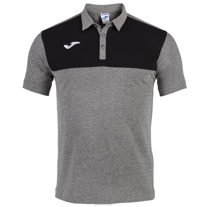 hr Joma polo majica kratkih rukava pobjednik melange siva crna 6FVN4160 muškarci