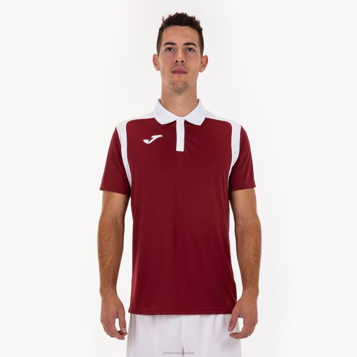 hr Joma polo majica kratkih rukava prvenstvo v bordo bijela 6FVN2985 muškarci