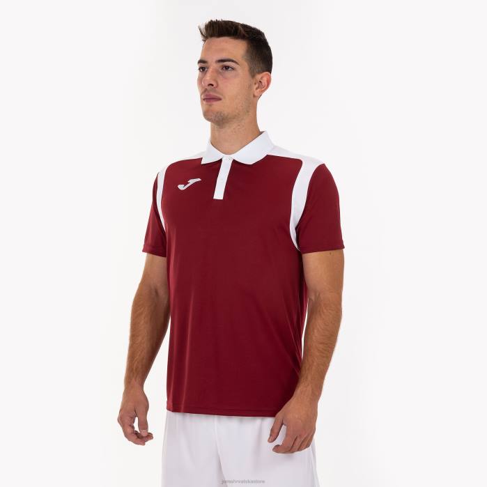 hr Joma polo majica kratkih rukava prvenstvo v bordo bijela 6FVN2985 muškarci