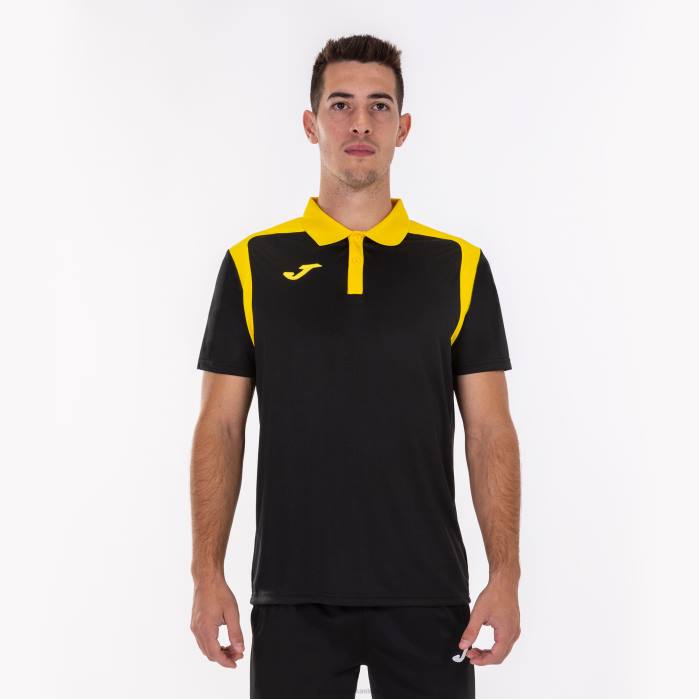 hr Joma polo majica kratkih rukava prvenstvo v crno žuta 6FVN2950 muškarci